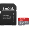 microSDXC-Speicherkarte mit Adapter, 64 Gbyte, in schwarz und rot.