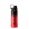 Edelstahl-Trinkflasche in Schwarz-Rot mit großem Einfüllbereich und Drehverschluss.