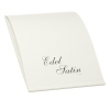 Briefblock mit satinierter Oberfläche und dem Schriftzug "Edel Satin" in elegantem Design.