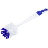 weiße Spülbürste mit blauen Borsten und ergonomischem Griff