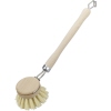 Spülbürste mit Holzgriff und runder Bürstenkopf aus Naturborsten.