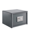 Möbeltresor mit elektronischem Schloss und stabiler Konstruktion, in grauer Farbe.