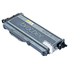 Schwarzer Toner Brother TN-2120 in Seitenansicht, mit Griff und Warnsymbolen.