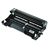 Schwarze Druckertrommel DR-3200 von Brother für Laserdrucker in seitlicher Ansicht.