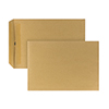 Braune C4-Versandtasche ohne Fenster aus Papier mit Klappe.