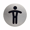 Rundes, selbstklebendes Türschild mit Piktogramm für Herren.