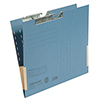 Blaue Pendeltasche mit Metallbeschlägen und mehreren Ablagefächern.