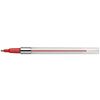 Roter Gelmine-Stift mit transparentem Gehäuse und versenkbarer Mine auf weißem Hintergrund.