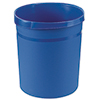 Blauer Papierkorb mit ergonomischem Griffrand und stabiler, standfester Form.