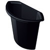 Schwarzer Abfalleinsatz ohne Deckel in halbrunder Form.