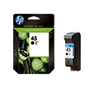 HP Tintenpatrone 45 schwarz in Umverpackung und aufrechter Einzelansicht.