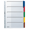 Ordnerregisterblatt DIN A4 mit fünf farbigen, folienverstärkten Taben und Lochung.
