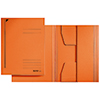 Orangefarbene Jurismappe mit integrierten Klappen zur flexiblen Ablage von Dokumenten.