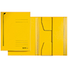 Gelbe Jurismappe mit Klappen und Falzungen zur individuellen Anpassung an Dokumente.