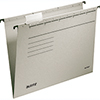 Graue Leitz Hängemappe ALPHA® mit Sichtreiter und Hängeschiene für lose Blattablage.