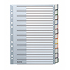 Plastikregister mit beschriftbarem Deckblatt und bunten Farbrändern in Seitenansicht.