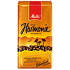 Tüte Melitta Kaffee Harmonie naturmild mit gelbem Design und Kaffeebohnensymbolik.