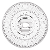 Diagrammscheibe für Automatikgeräte mit Geschwindigkeits- und Distanzmessung in km/h.