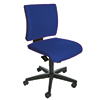Bürodrehstuhl in Blau mit ergonomischer Rückenlehne und Sitz sowie Höhenverstellung.