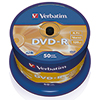 Spindel mit 50 beschreibbaren DVD-R Discs in blauer Verpackung.
