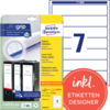 Avery Zweckform Ordnerrückenetiketten mit ultragrip-Technologie in einer Verpackung.