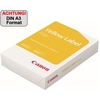 Paket mit Canon Yellow Label Kopierpapier im DIN A3 Format, beschriftet mit "Achtung".