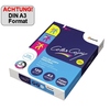 Verpackung von Color Copy Kopierpapier im DIN A3 Format mit Hinweisen zur Verwendung.