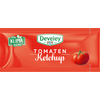 Ketchup-Packung mit rotem Design und einer Tomate auf der Vorderseite.