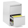 Hängeregistraturschrank in lichtgrau mit geöffnetem Fach und bunten Hängemappen.