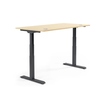 Schreibtisch in schwarz und ahorn, höhenverstellbar mit Memory-Handschalter.