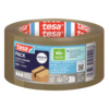 Braunes tesapack® Ultra Strong Klebeband auf einer Rolle mit Recyclinghinweis.