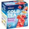 Paket mit Meßmer Cold Tea Sommer-Beeren in einer bunten Verpackung mit Fruchdarstellung.