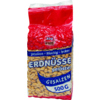 Packung mit gesalzenen Erdnüssen (500 g) in roter und blauer Tüte.