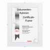 Bilderrahmen in Weiß für A4-Dokumente, mit dezenter Gestaltung und Clip-Fix-System.