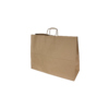 Beige Tragetasche mit zwei gedrehten Papierkordeln, Größe 50 x 39 x 18 cm.