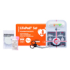LifePad® Set mit Anleitung, Schere und Zubehör für die Reanimation bei Herzstillstand.