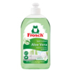 Flasche mit Frosch Geschirrspülmittel Aloe Vera in heller, grüner Farbe mit Pumpspender.