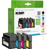 KMP Tintenpatrone Multipack in schwarz, cyan, magenta und gelb in Verpackung.