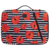 Notebookhülle mit Mohnblumen-Muster und schwarzem Streifen-Design, geeignet für 15-16 Zoll Laptops.