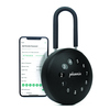 Schlüsselbox mit Vorhängeschloss-Bügel und Smartphone-Anwendung für die Steuerung.