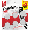 Sechs Energizer 2032 Lithium-Knopfzellen in einer kindergesicherten Verpackung.