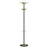 Garderobenständer mit 8 Haken in Schwarz und Grün, stabiler Standfuß und Schirmhalter.