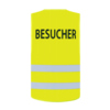 Gelbe Warnweste mit dem Aufdruck "BESUCHER" und zwei horizontalen Reflexstreifen.