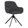 Drehsessel in anthrazit mit ergonomischer Form und metallischem Gestell.