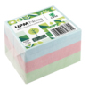Pastellfarbene Haftnotizen im Blockformat von 75 x 75 mm, verpackt in einer transparenten Folie.