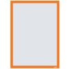 Oranger Magnetrahmen im Format DIN A3, geeignet für Hoch- und Querformat.