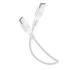 Weißes USB-C-Kabel mit USB-C-Steckern an beiden Enden zur Datenübertragung und zum Laden.