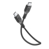 USB-C-Kabel mit zwei USB-C-Steckern in Schwarz für Schnellladung und Datensynchronisation.