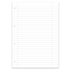 Weißes liniertes Papier im DIN A4 Format mit drei Lochungen.