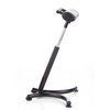 Höhenverstellbare Stehhilfe mit ergonomischer Sitzfläche und rutschhemmenden Querrillen.